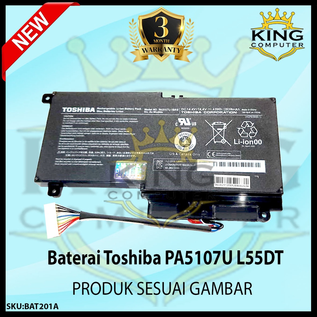 Baterai Toshiba PA5107U L55Dt-A5293 L55-A5284 L55-A5284NR L55-A5299 L55Dt-A5254 L40-A