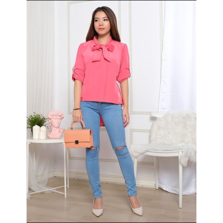 QFS - BLOUSE JOLIE / BLOUSE WANITA / TWISCONE / LENGAN BISA DI SESUAIKAN / TERBARU/TERLARIS/TERPOPULER/TREND/NEW