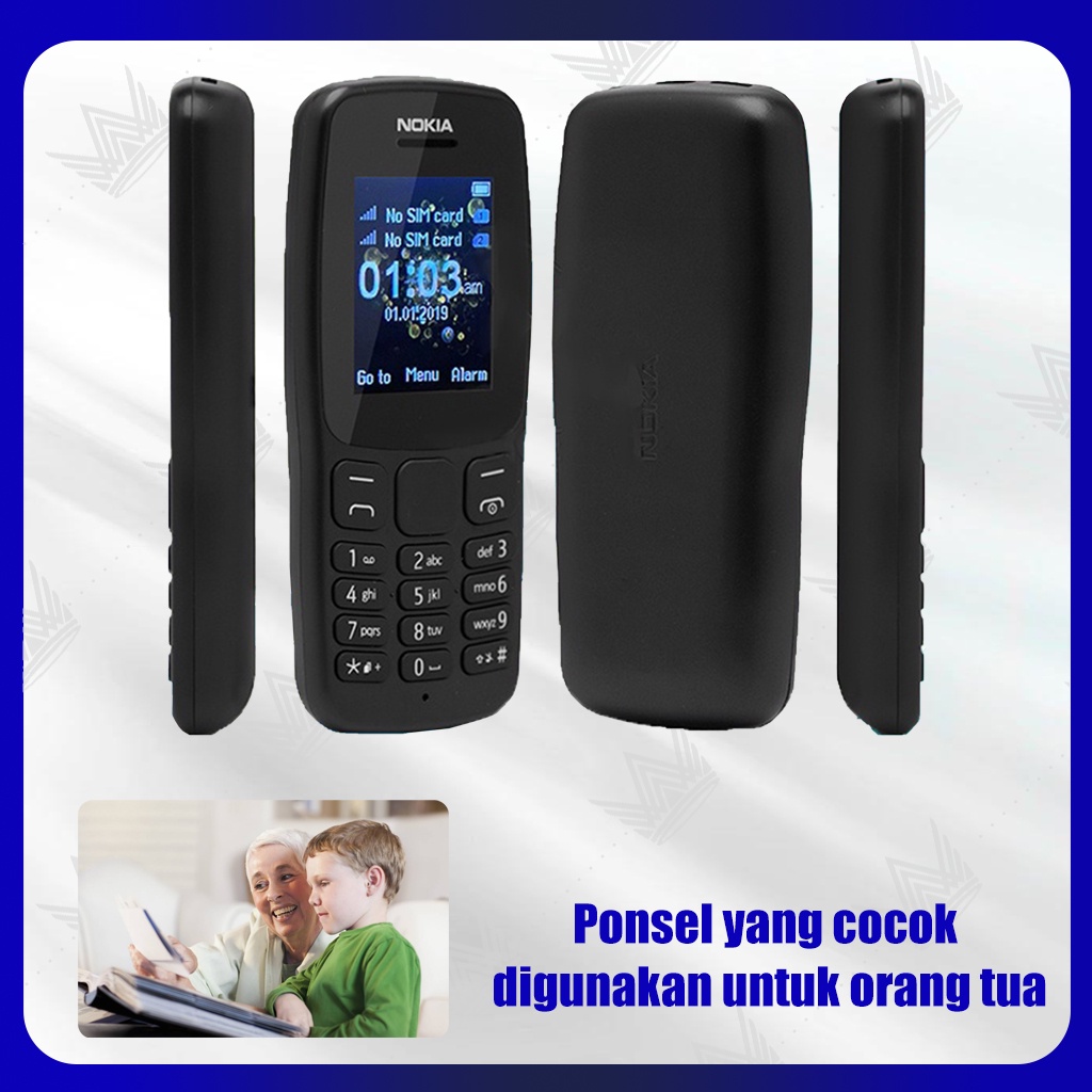 Nokia 106 Dual Sim Handphone bahasa indonesia suara besar bagus mulus bisa indonesia bahasa indonesia suara besar