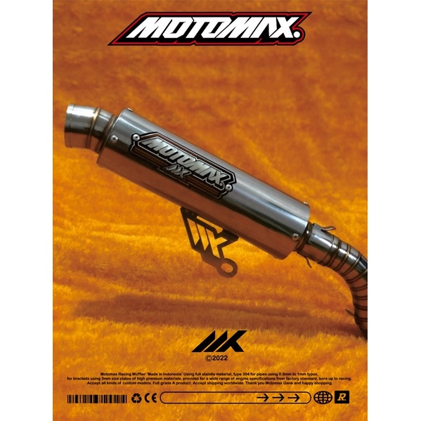 Silincer Knalpot MOTOMAX RACING ORIGINAL type M15 (stainless steel) KNALPOT ROADRACE KNALPOT DRAGBIK