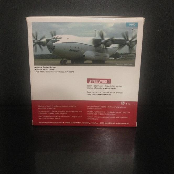 Diecast Pesawat Antonov Design Bureau 1/500 By Herpa Wings