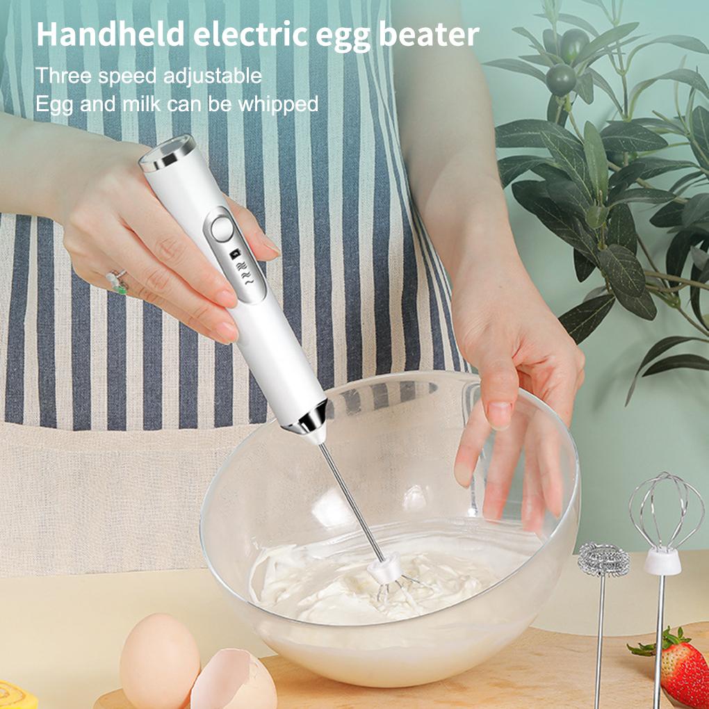 Milk Frother Elektrik Whisk Portable Handheld Pengocok Telur Rechargeable Adjustable Stirrer Foamer Blender Mixer Masak