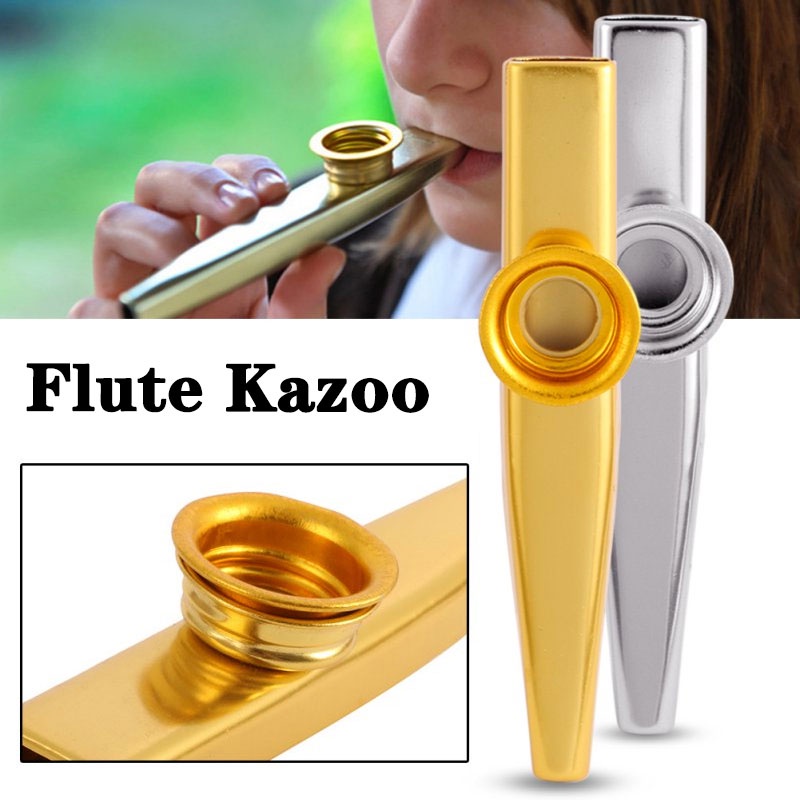 Alat Kazoo Musik Tiup/Kazoo Metal/Kazoo Flute Untuk Pemula/Kazoo Metal Portable