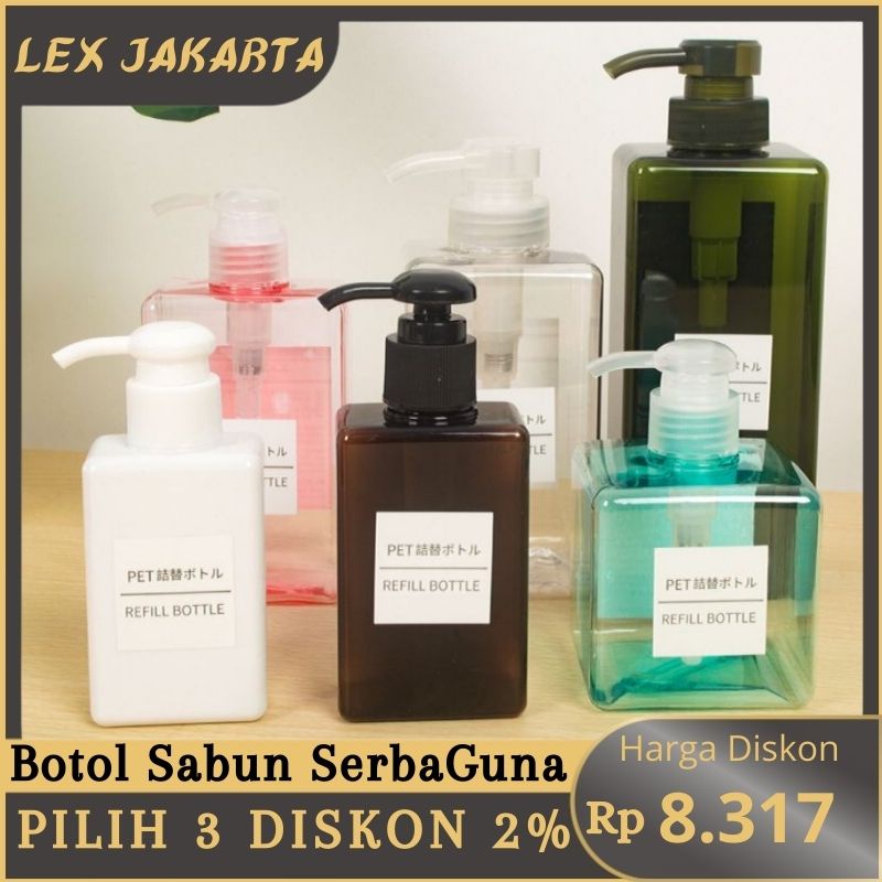 LEXJAKARTA  Botol Dispenser Sabun Shampo Lotion Refill Pump  / Botol Sabun SerbaGuna