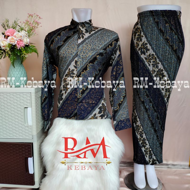 Baju Kemeja Batik Couple Rok Plisket Batik Kondangan