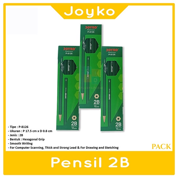 

JOYKO Pensil Kayu P-8126 2B - Pcs