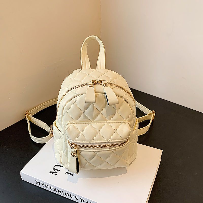 ♝❈❏Seraser Lingge Bordir Benang Ransel Wanita Musim Panas 2021 Baru Trendi Fashion Net Merah Messenger Tas Serbaguna Korea Kecil Ransel