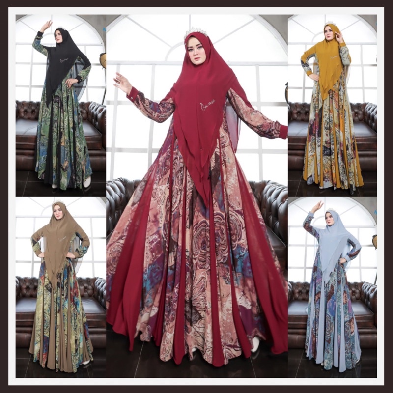 Gamis Set Syari Pecah 8 Terbaru Original By BARAYA