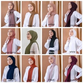 Helen Shop86 Jilbab Pasmina Instan Panjang 175x75 Murah Kerudung Pashmina Ceruty Baby Doll Terbaru Hijab Phasmina Cruty Polos Kekinian Krudung Seruty Babydoll Wanita Muslim Kekinian