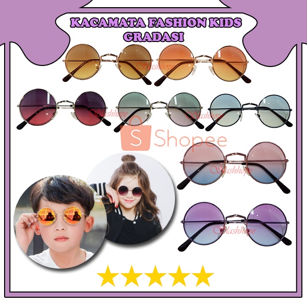 Kacamata Anak Bentuk Bulat Boboho Frame Besi Kacamata Anak New Trend Anti Uv Anti Silau Kacamata Fas