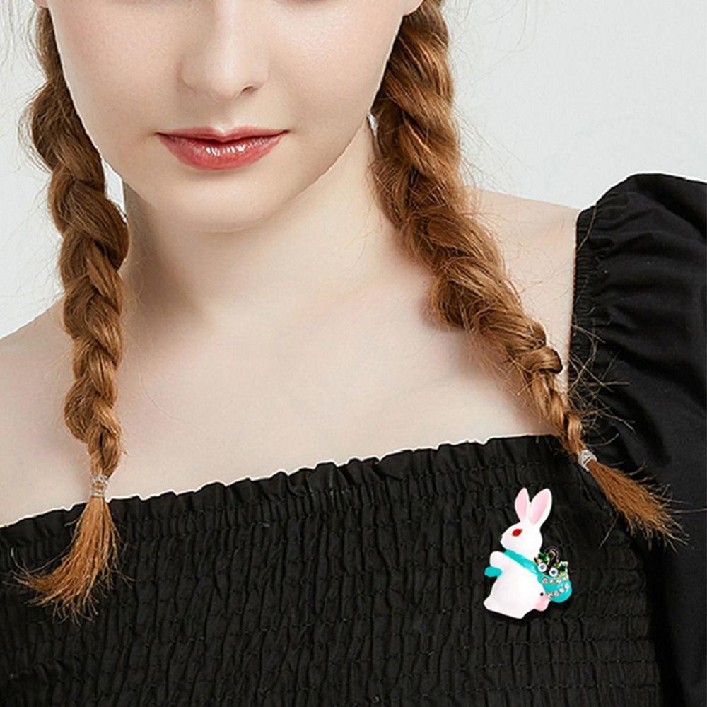 MXBEAUTY Wanita Bros Trendi Manis Indah Sweater Aksesoris Gadis Hadiah Desain Niche Kelinci Setelan Aksesori Pakaian
