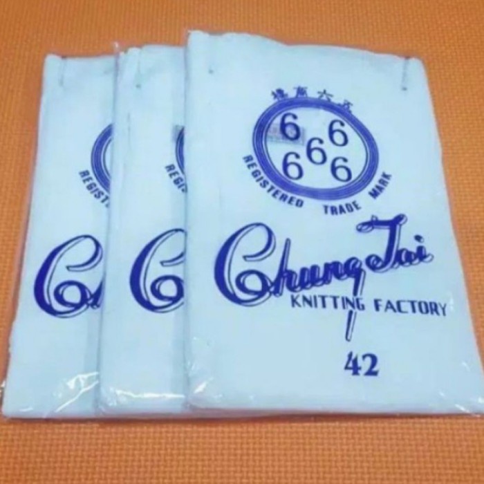 Inner Kaos Oblong Chung Tai (66666) Pria DewasaBahan Sutra- Isi 1 Pc