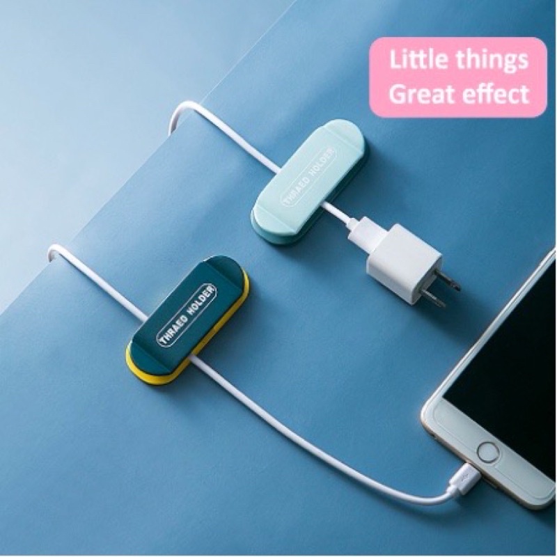 Holder Kabel Gantungan Klip Meja Dinding Cantolan Kait Charger USB Gulungan Kabel