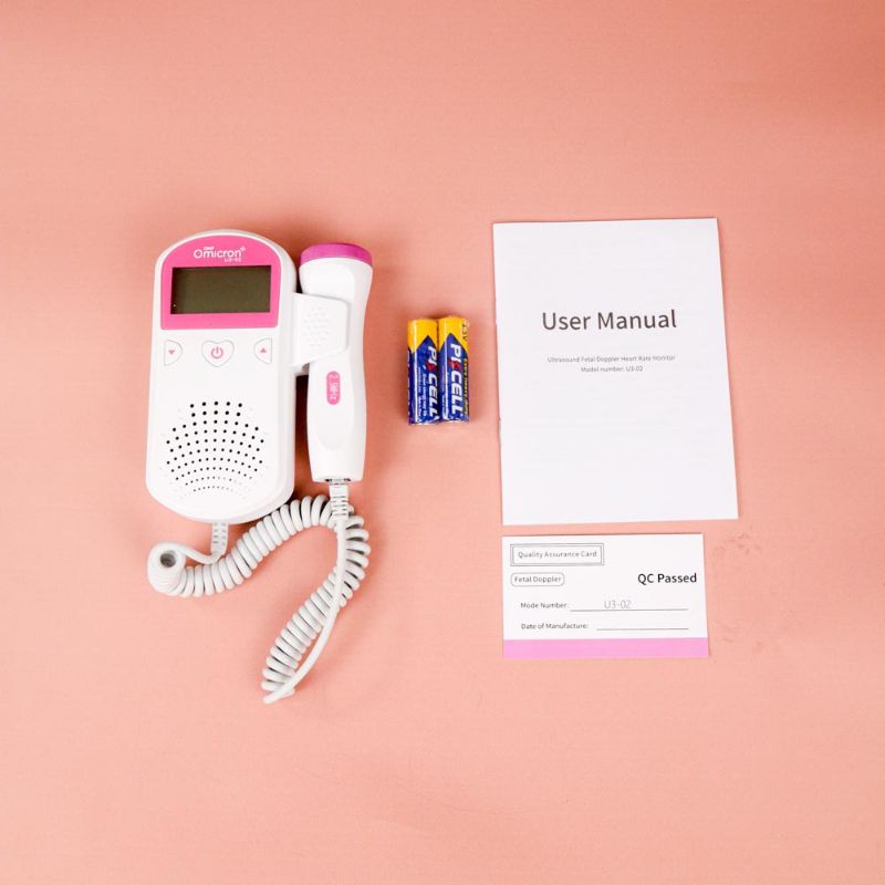 Fetal Doppler Pendetaksi Detak Jantung Janin + FREE Gel Ultrasound Dan Baterai 2pcs - Pink