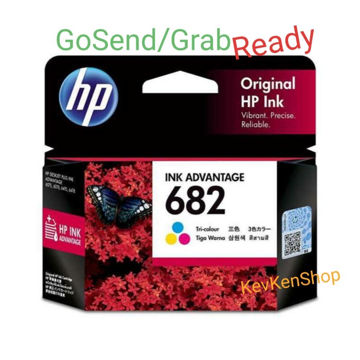 Ink Hp 682 Original Black Hitam Atau Color Warna Colour Tinta Printer