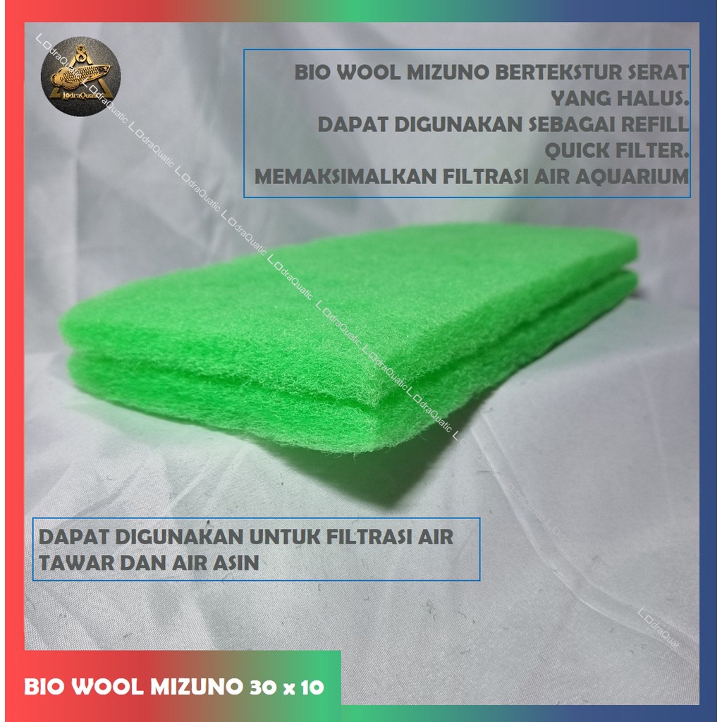 MIZUNO GREEN WOOL 2 LAPIS 30CM X 10CM KAPAS BIO WOOLKAPAS GREEN COARSE WOOL  KAPAS HIJAU GREEN COARSE WOOL BUSA FILTER AQUARIUM MEDIA FILTRASI AQUARIUM KAPAS 2 LAPIS AQURIUM POMPA AQUARIUM LAMPU AQUARIUM AERATOR AQUARIUM IKAN HIAS CHANNA CUPANG