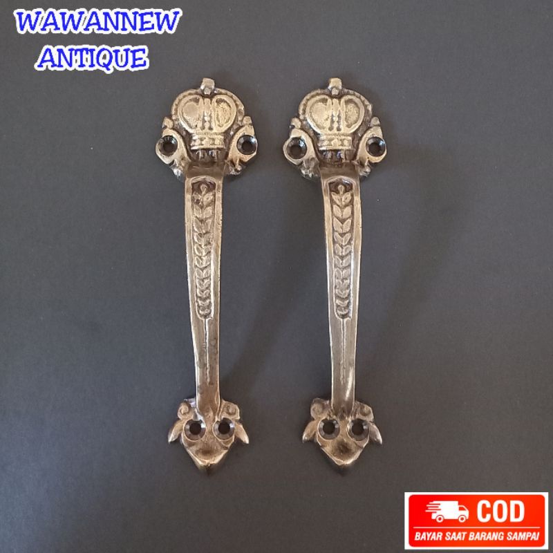 Handle Pintu / Tarikan Pintu Rumah Gebyok Pagar Garas Kuningan 17cm