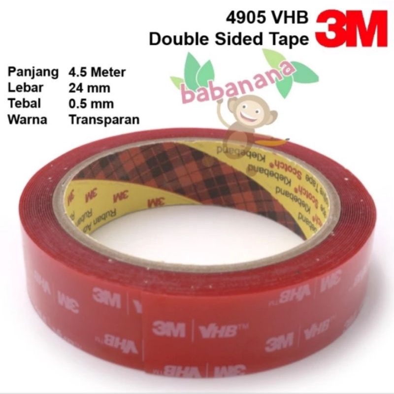 Double Tape 3M 4905 VHB Transparan double sided 4.5M x 24mm x 0.5mm