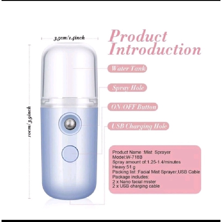 Promo Nano Spray Portable USB/ Mist Sprayer Perawatan Wajah