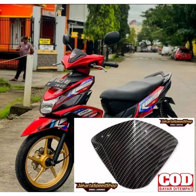 Visor carbon variasi yamaha mio m3 mio 125 mio z bahan tebal plus double tape universal