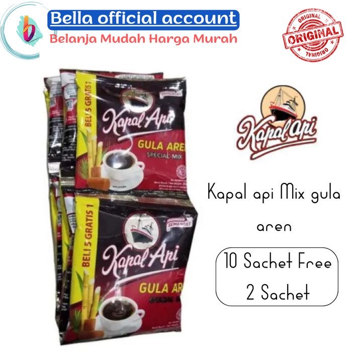 

Kopi Kapal Api Gula Aren Special Mix 23 gr x 10 sachet 1 Renceng