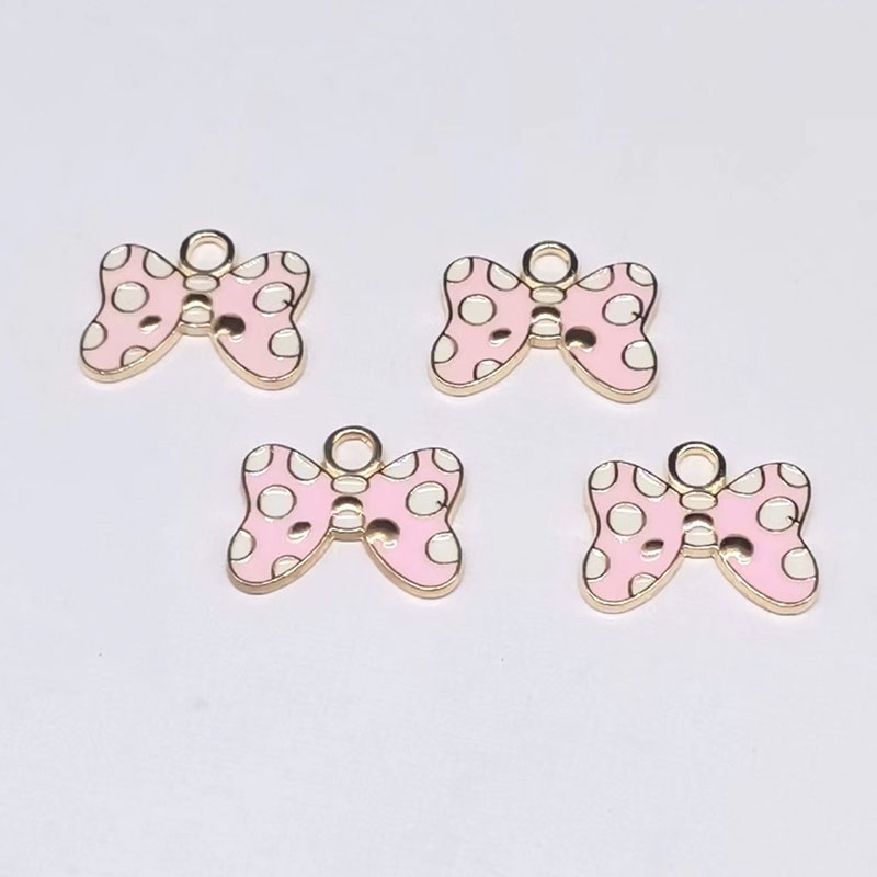 4pcs Liontin Bentuk Pita Bahan Metal Untuk Aksesoris Gelang Anting