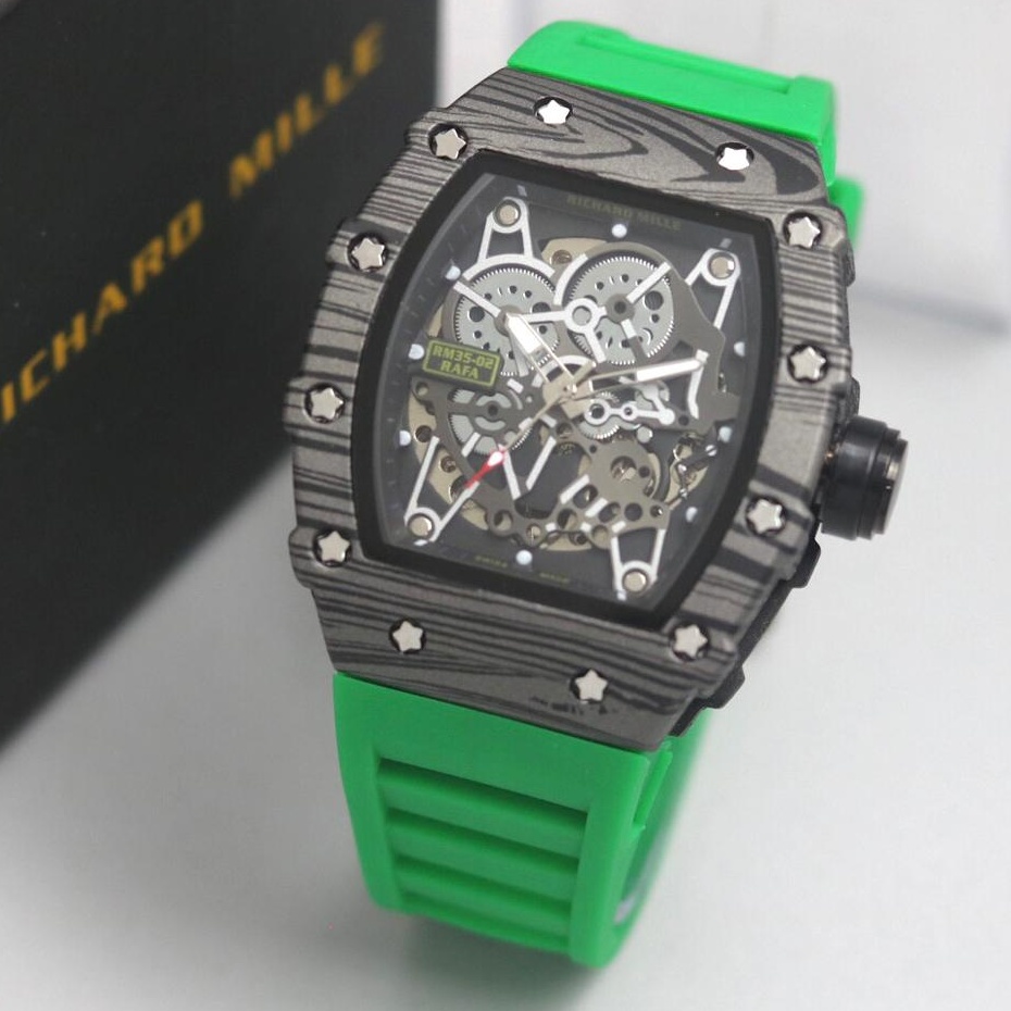 TERBARU JAM TANGAN PRIA RM35-02 RAFA MATIC AAA RUBBER BOX EXCLUSIVE