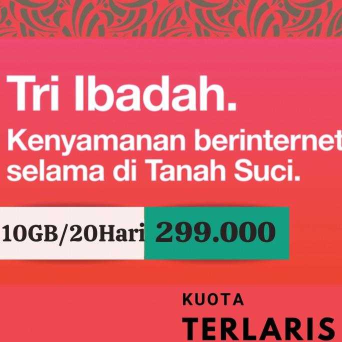 TRI IBADAH PAKET INTERNET ARAB SAUDI &amp; TURKI 12GB