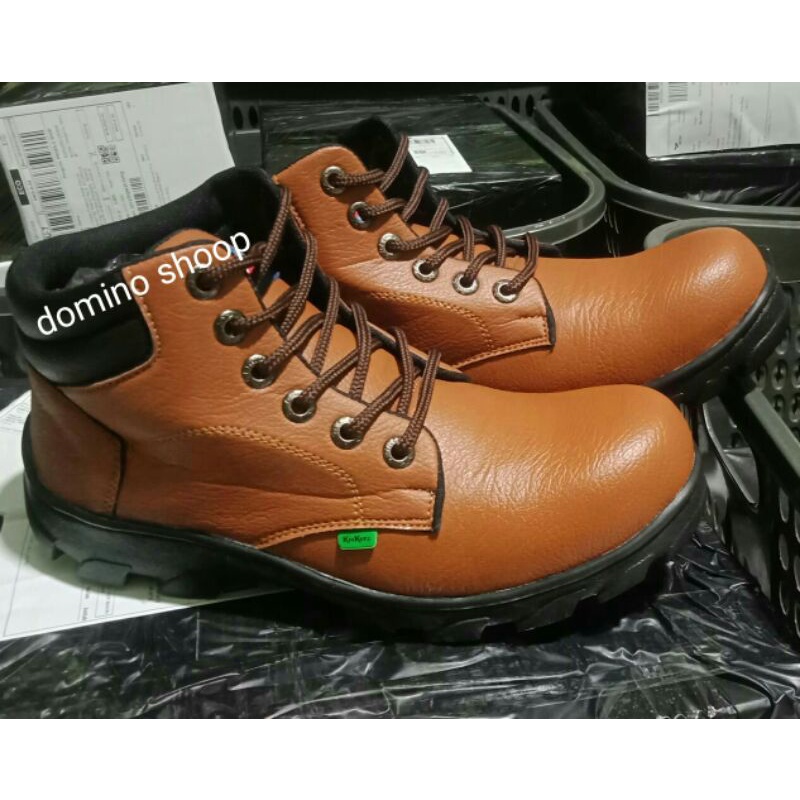 Sepatu Safety Boot Original Septi Pria Ujung Besi Sefty Shoes Septy Proyek Cowok Lapangan Terbaru