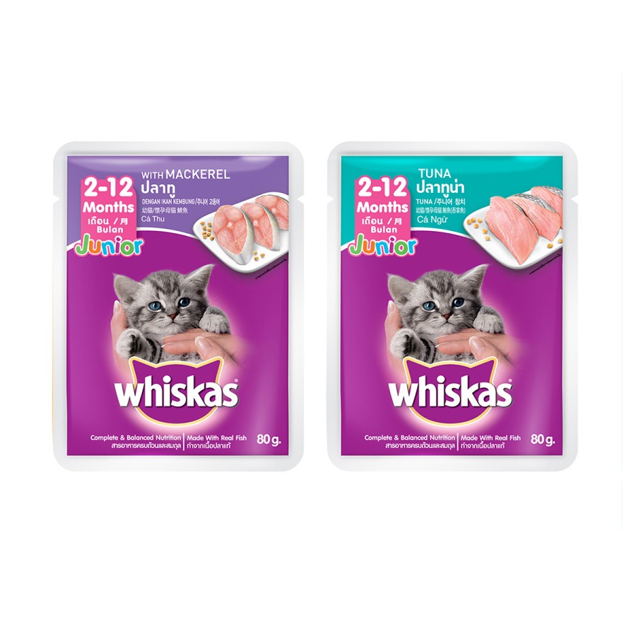 WHISKAS POUCH WETFOOD 80GR/ MAKANAN BASAH KUCING