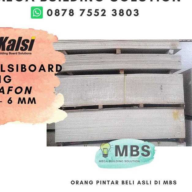 Kalsiboard Ling 4mmx1200x2400 / Kalsiboard Plafon - EKONOMIS & CEPAT