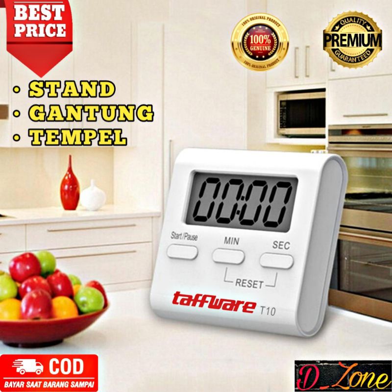 ORIGINAL Taffware Timer Masak Dapur Countdown Digital Alarm Clock