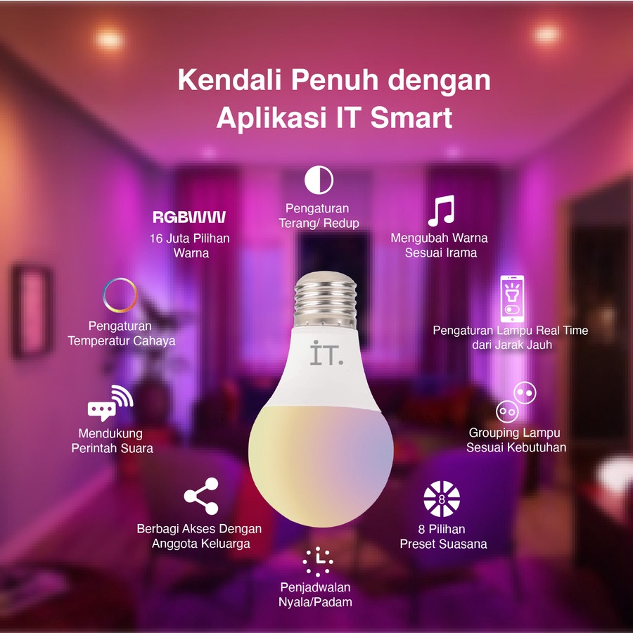 IT Smart LED Bulb 9W RGB+WW