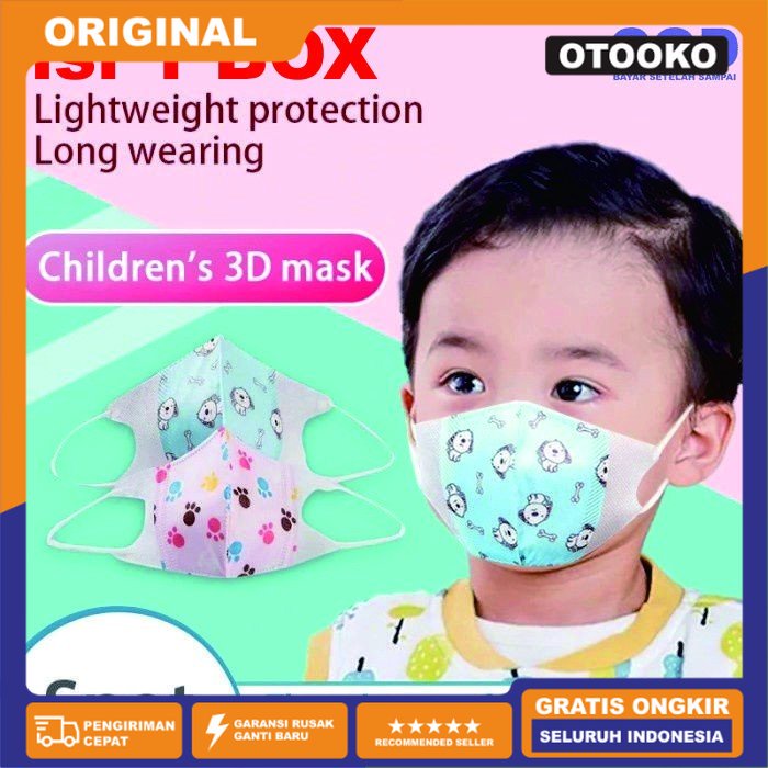 Masker anak 3D 3ply 3 Ply Duckbill Duck Bill Earloop Kids isi 50 motif kartun