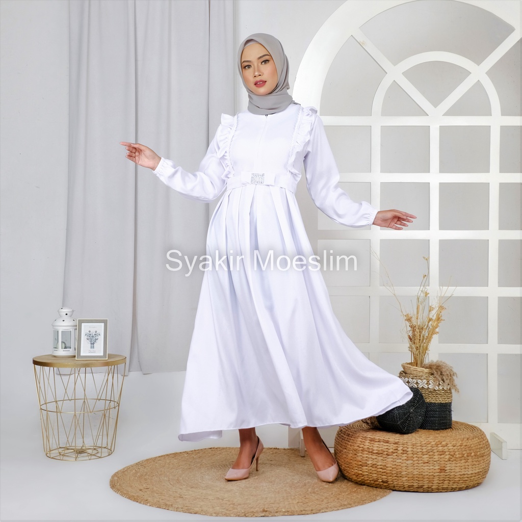 CALLISTA DEWASA Gamis Putih Terbaru 2022 gamis putih wanita elegan Gamis Putih Murah gamis jumbo ter
