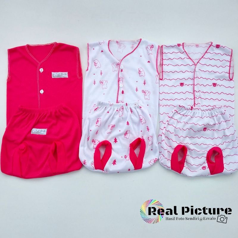 18 pcs baju bayi newborn laki-laki dan perempuan corak beruang salur