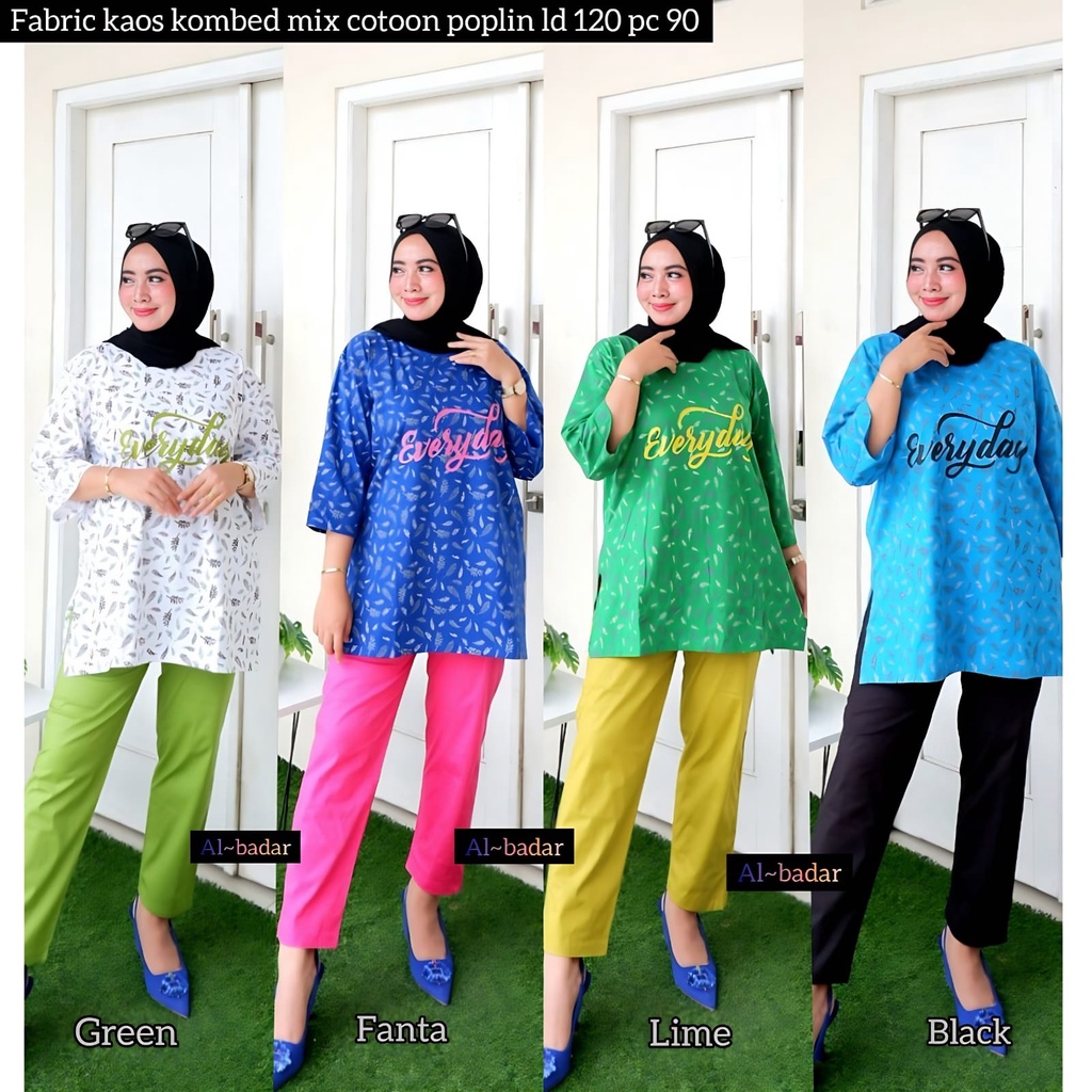 [ BISA COD] STELAN KOMBET MIX KATUN POPLIN SABLON,SETELAN CELANA MODEL TERBARU,SETCEL KOMBET MIX POPLIN TERLARIS,