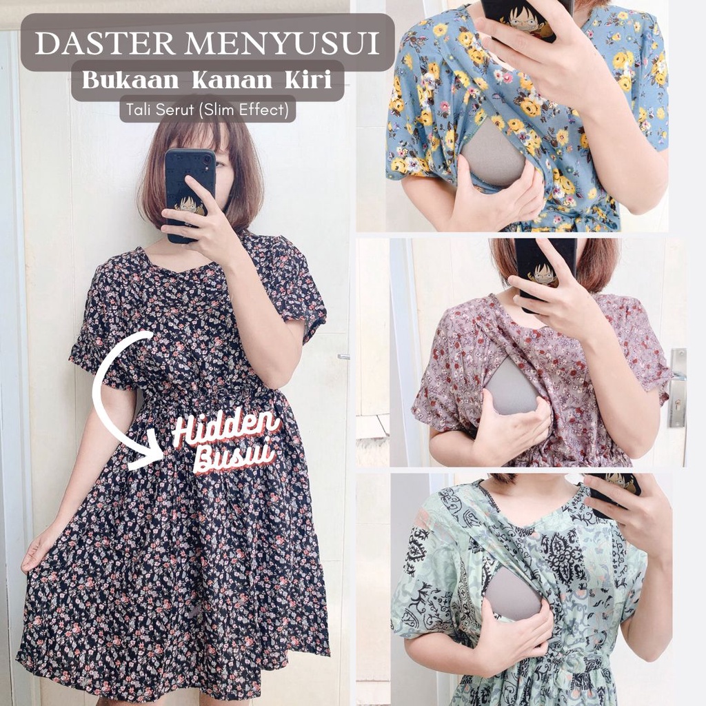 MIA - Baju Menyusui Bukaan Kanan Kiri Samping Daster Dress Jumbo Busui Friendly Hamil Nursingwear