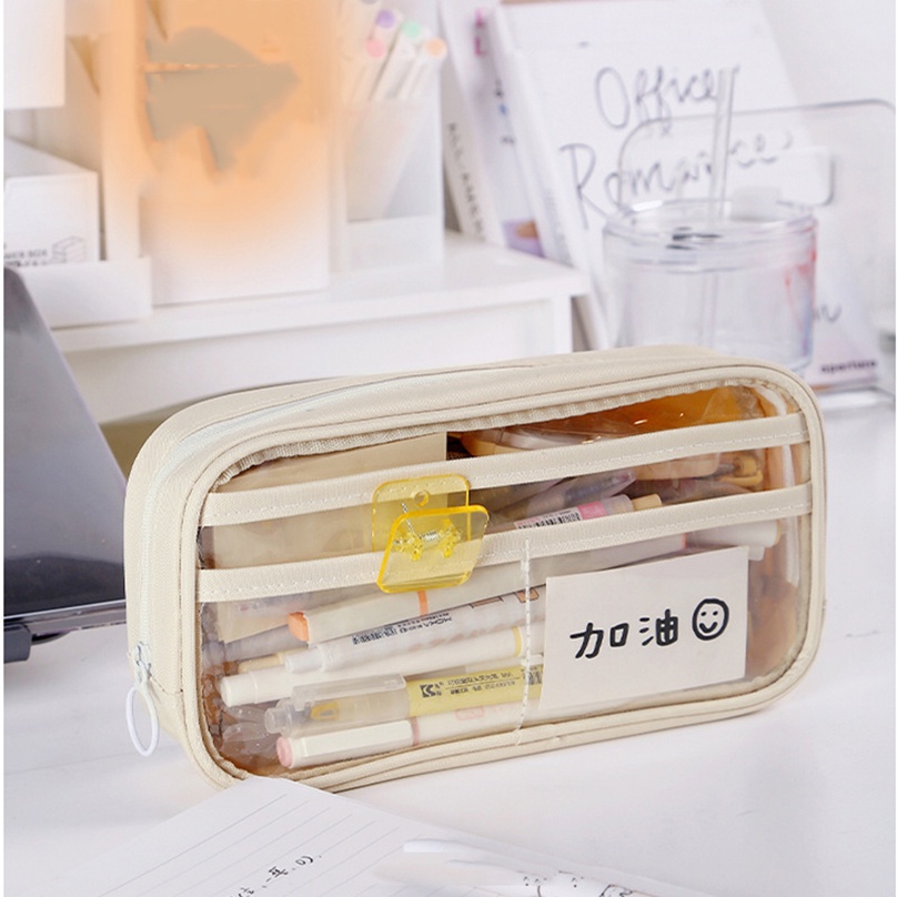 

Transparent Pencil Case Stationery Pencilcase Large Capacity Pen Case Estuches Escolares Trousse Sch