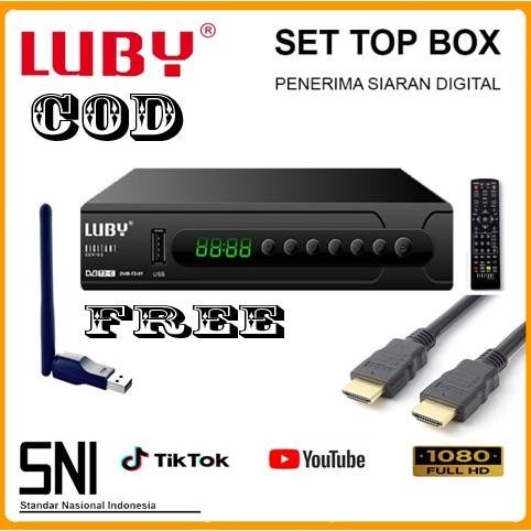 Paket Set Top Box Luby Dvb-T2-01 Stb Luby Set Box Free Dongle wifi dan hdmi