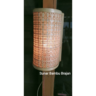 Kap Lampu Dinding | Kap Lampu Tempel | Kap Lampu Bambu | Kerajinan Bambu