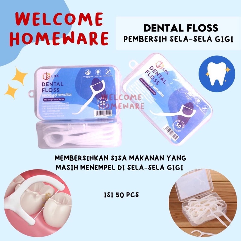 Dental Floss Pembersih Sela Sela Gigi 1Kotak isi 50pcs Promo By mitra