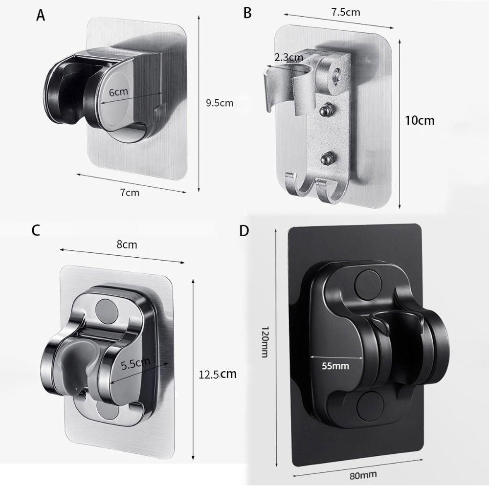 [Elegan] Shower Head Bracket Mudah Dioperasikan Serbaguna Nonperforasi Viskositas Kuat Restroom Aksesoris Punch Free Shower Bracket