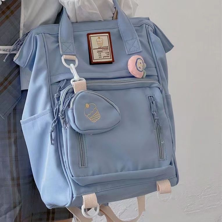 Sera Sera ransel berkapasitas besar bergaya Jepang yang menjual tas sekolah perjalanan ransel komputer warna solid yang sama