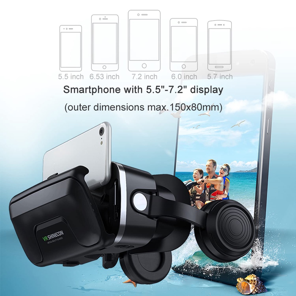 Kacamata Box Virtual Reality Glases VR Real Magic 3D Dengan Head Phone VRBOX Untuk Hp Hape Handphone