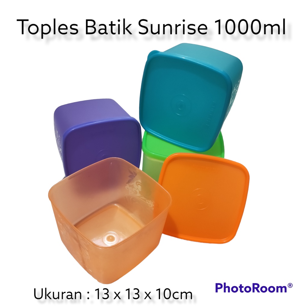 Toples Kotak SERBAGUNA BATIK 1000ML SUNRISE Sealware Verona Tupperware BPA Free