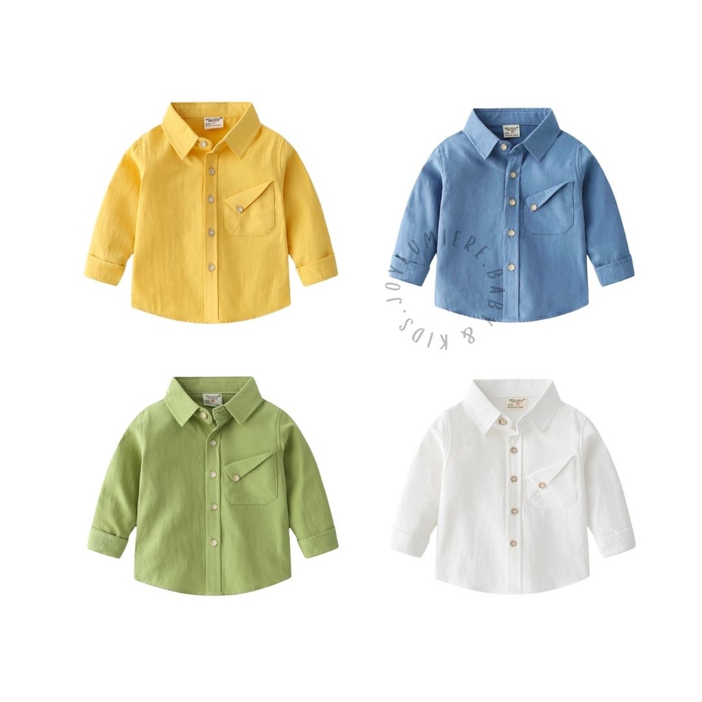 JOYLUMIERE - Kemeja Anak Laki-laki Lengan Panjang/ Baju Atasan Lengan Panjang 2Tahun- 7Tahun KPJ 002