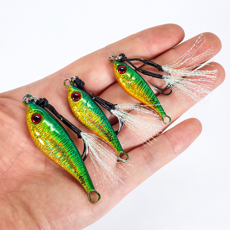 Umpan Pancing Tiruan Bentuk Ikan Bermata 3D 20g / 30g / 40g / 60g Dengan Kail Ganda