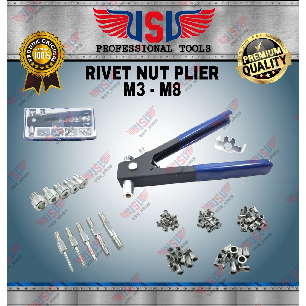 VSV Tang Rivet Nut Set Rivet Nut Setter Riveter M3-M8 Riveting Tool Nut