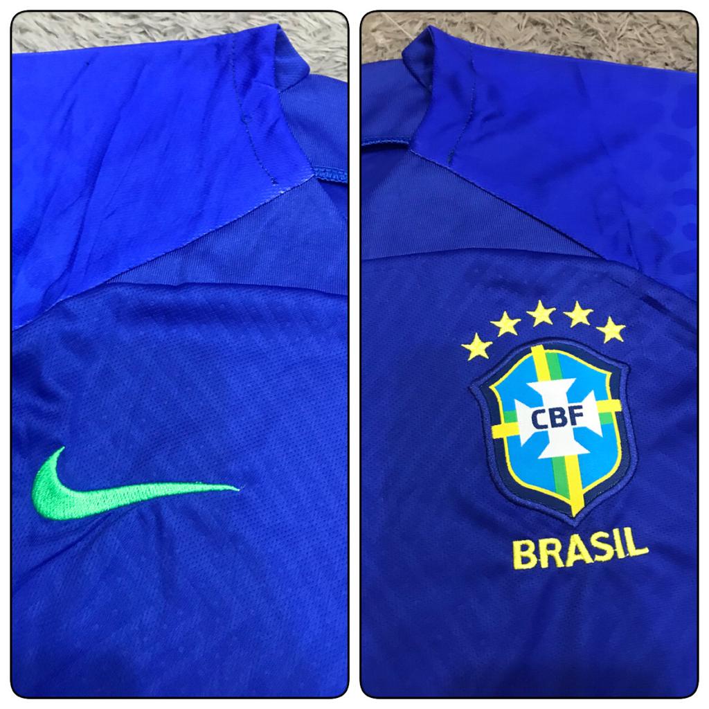 Jersey bola brazil away 2022 - 2023 grade ori